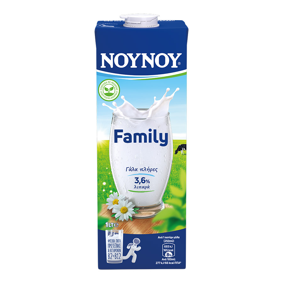 Νουνού Family Γάλα 3,6% Λιπαρά 1lt.
