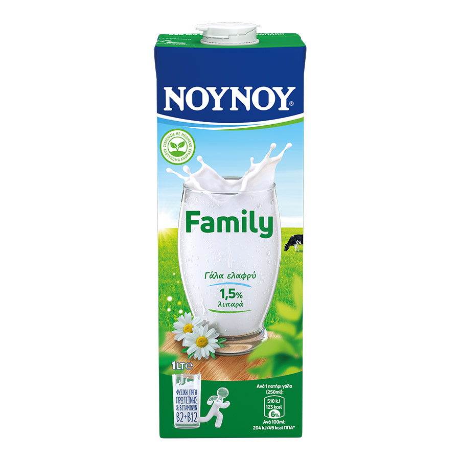 Νουνού Family Γάλα 1,5% Λιπαρά  1lt.