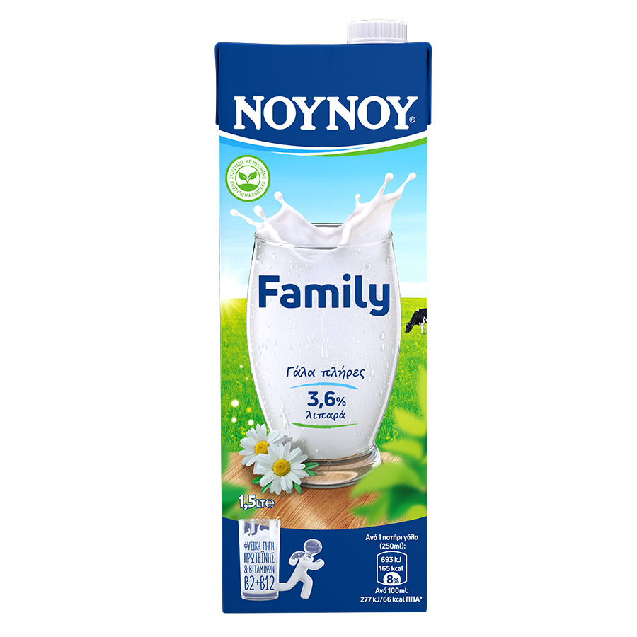 Νουνού Family Γάλα 3,6% Λιπαρά 1,5lt.