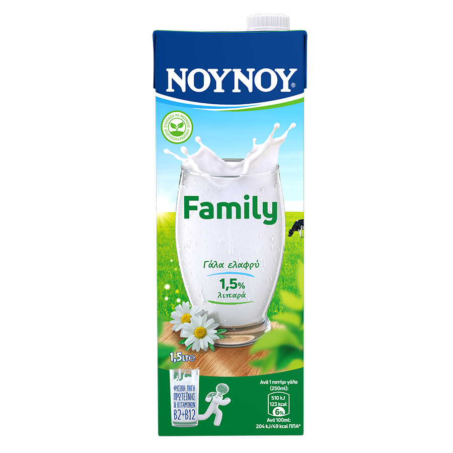 Νουνού Family Γάλα 1,5% Λιπαρά 1,5lt.