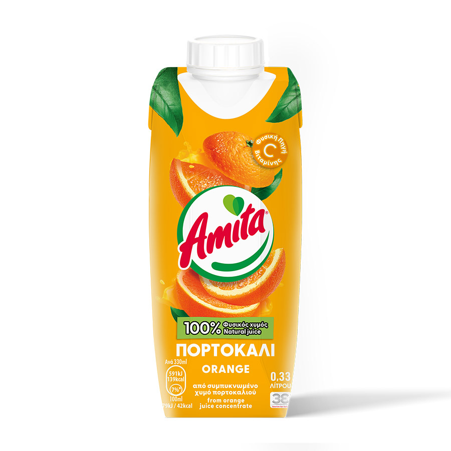 Amita Χυμός Πορτοκάλι 100% 330ml.