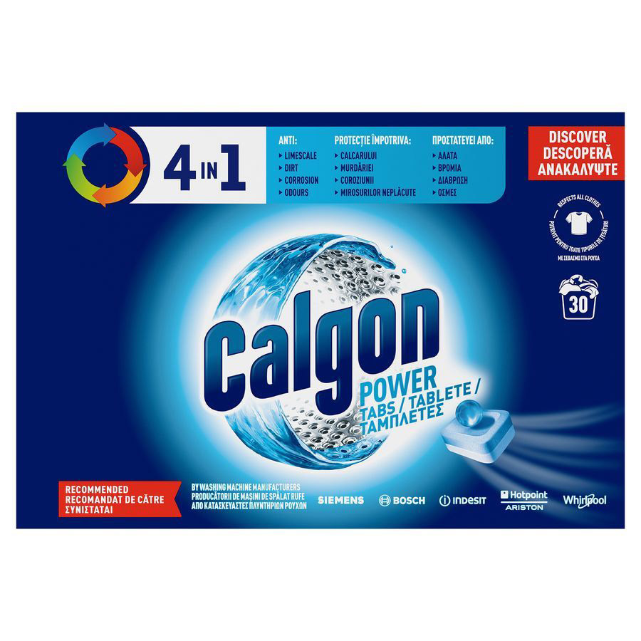 Calgon Ταμπλέτες Αποσκληρυντικό Νερού Πλυντηρίου Ρούχων 30τεμ.
