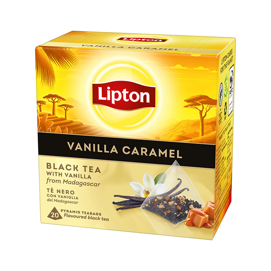 Lipton Μαύρο Τσάι Βανίλια & Καραμέλα Σε Πυραμίδες 20x1,8γρ.