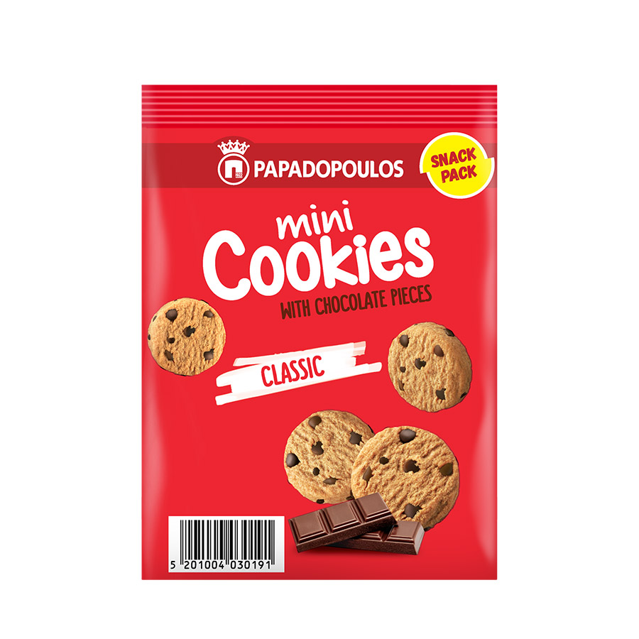 Παπαδοπούλου Cookies Μπισκότα Με Κομμάτια Μαύρης Σοκολάτας 70γρ.