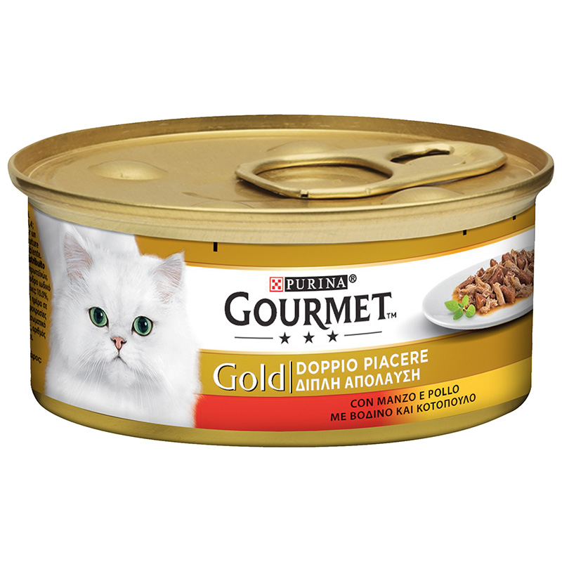 Purina Gourmet Gold Γατοτροφή Duo Βοδινό & Κοτόπουλο 85γρ.