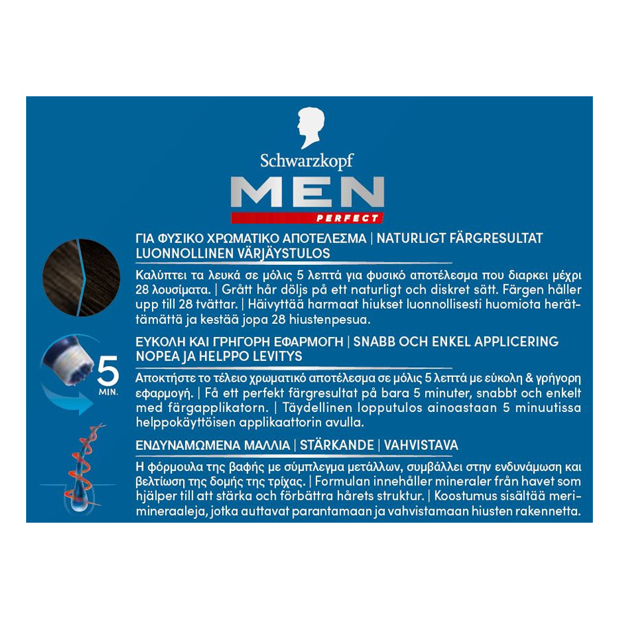 Schwarzkopf Men Perfect Βαφή Μαλλιών No80 Μαύρο/Καστανό
