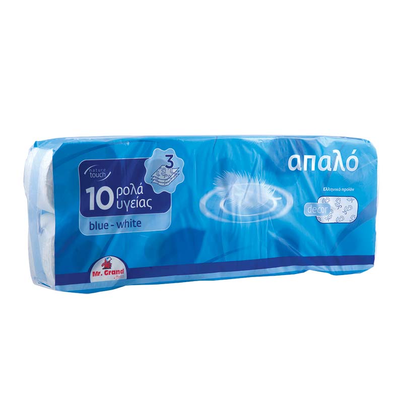 MrGrand Χαρτί Υγείας Blue White 3Φύλλων 1300γρ. 10τεμ.