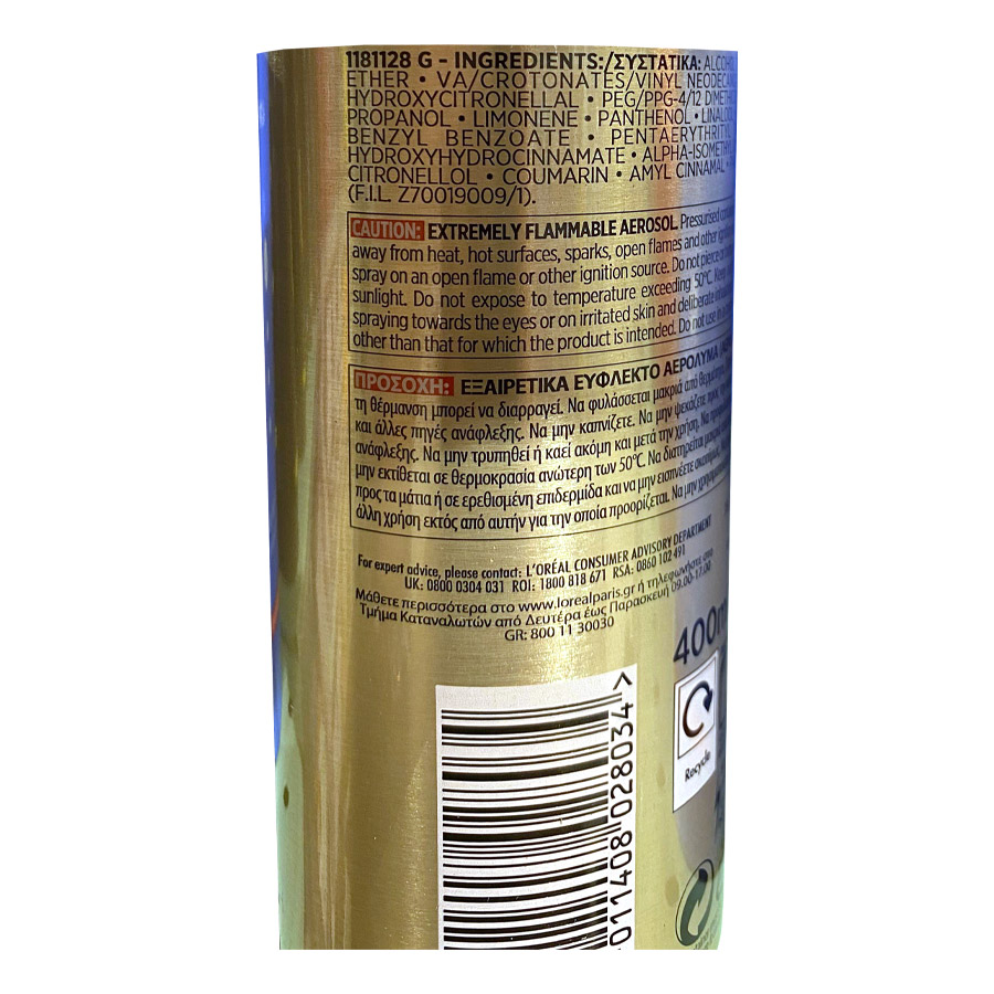 L'oreal Paris Elnett Λακ Πολύ Δυνατό Κράτημα 400ml.