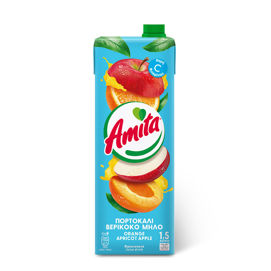 Amita Φρουτοποτό Πορτοκάλι Μήλο & Βερίκοκο 1,5lt.