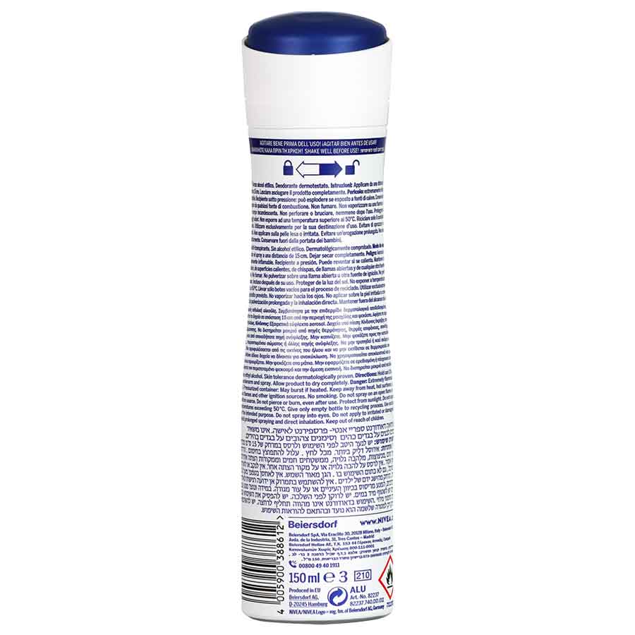 Nivea Black & White Invinsible Clear Αποσμητικό Σπρέι 150ml.