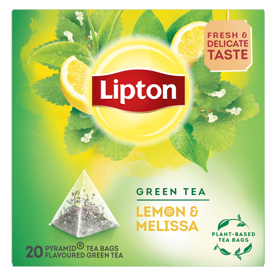 Lipton Sunny Πράσινο Τσάι Λεμόνι & Μελισσόχορτο Σε Πυραμίδες 20x1,6γρ.