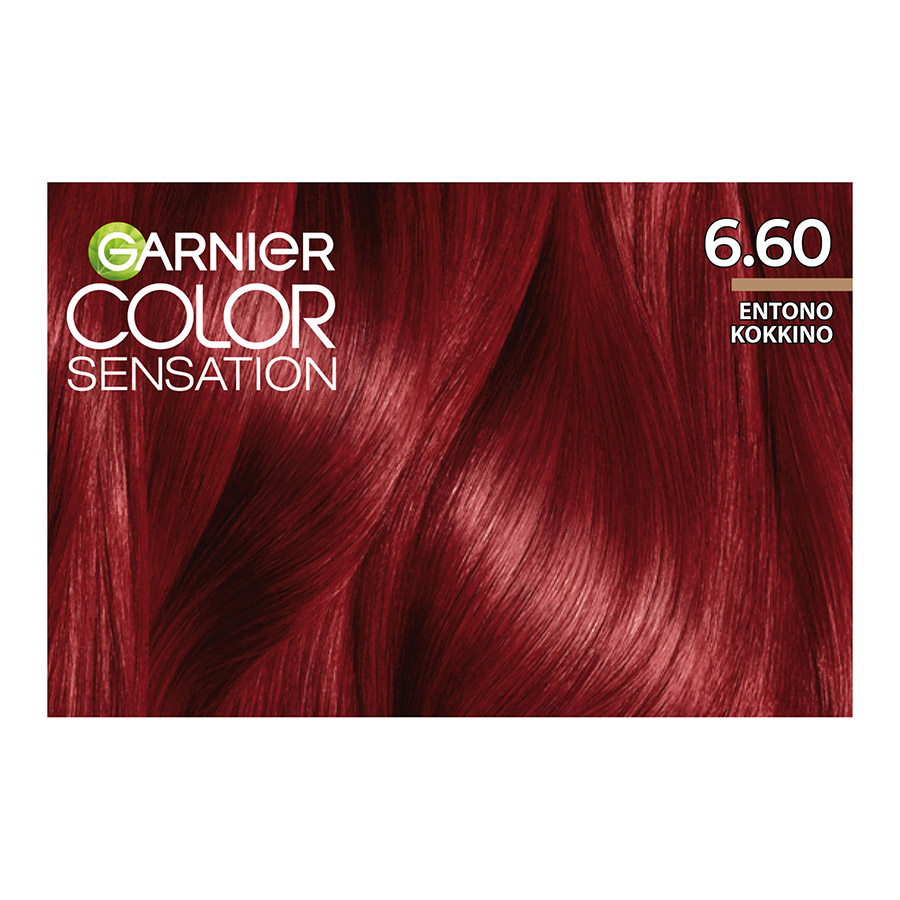 L'oreal Garnier Color Sensation Βαφή Μαλλιών No6.60 Ξανθό Σκούρο Έντονο Κόκκινο 40ml.