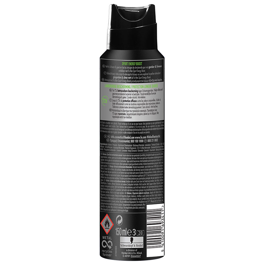 Fa Men Αποσμητικό Σπρέι Sport Energy Boost 150ml.