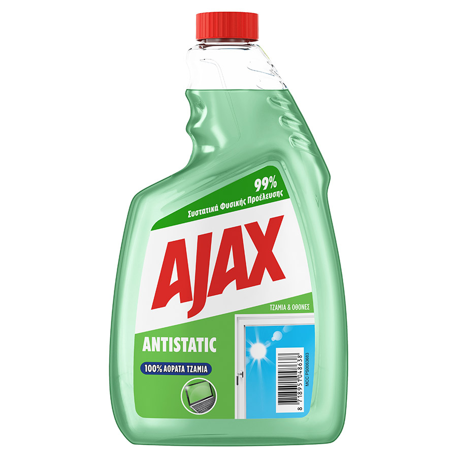 Ajax Antistatic Καθαριστικό Τζαμιών Ανταλλακτικό 750ml.