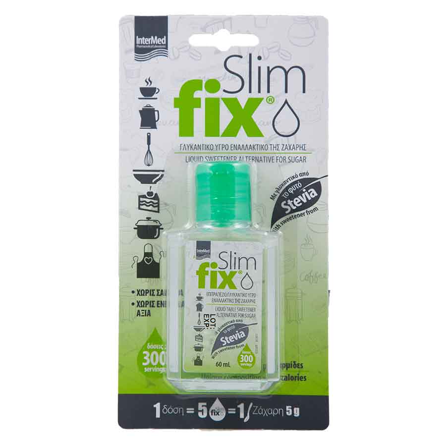 Slim Fix Υγρό Γλυκαντικό Με Στέβια 60ml.