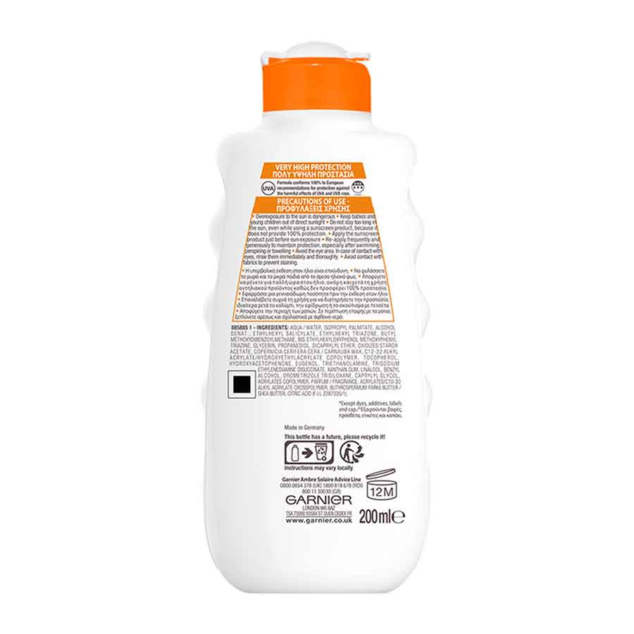 L'oreal Garnier Ambre Solaire Αντηλιακό Γαλάκτωμα SPF50 200ml.