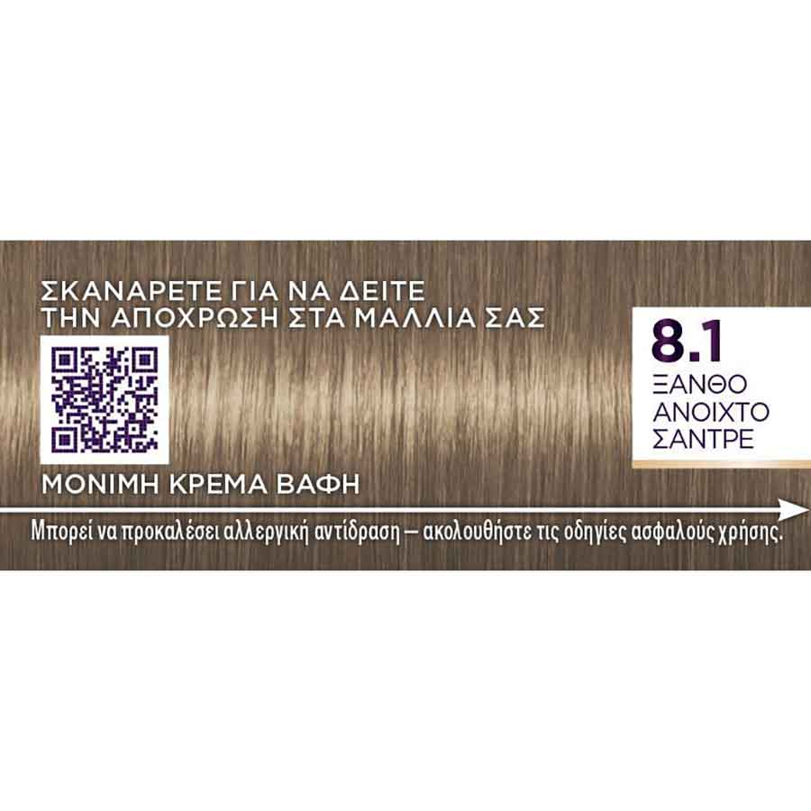 Schwarzkopf Palette Intensive Color Creme Βαφή Μαλλιών No8.1 Ξανθό Ανοιχτό Σαντρέ