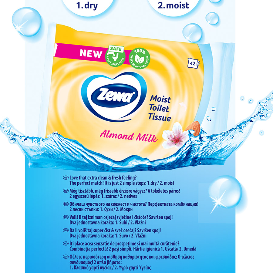 Zewa Exclusive Χαρτί Υγείας Almond Milk 4Φύλλων 8τεμ. 704γρ.