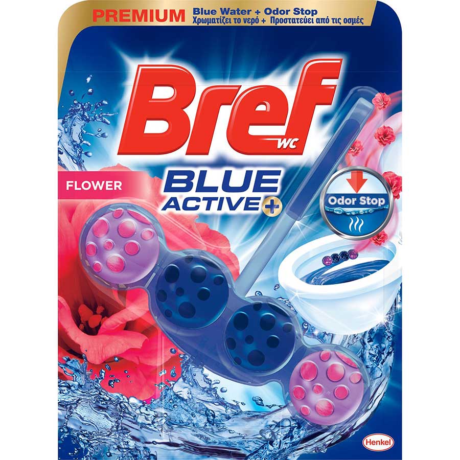 Bref Wc Blue Active Μπλοκ Τουαλέτας Floral 50γρ.
