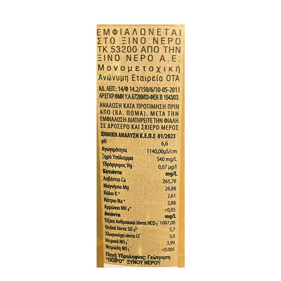 Ξυνό Νερό Φλώρινας Ανθρακούχο Νερό 250ml.