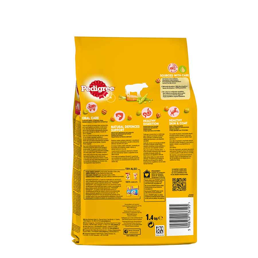 Pedigree Ξηρά Σκυλοτροφή Μίνι Μοσχάρι & Λαχανικά 1,4kg.