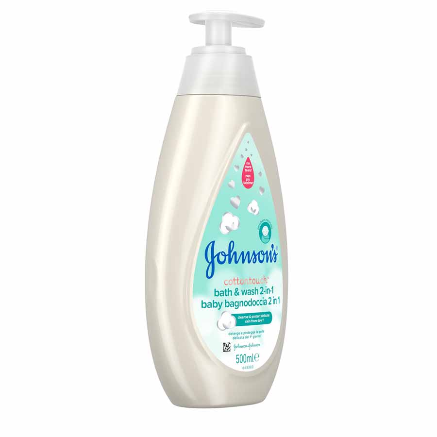 Johnson's Baby Cotton Touch Αφρόλουτρο & Σαμπουάν 2σε1 Με Αντλία 500ml.