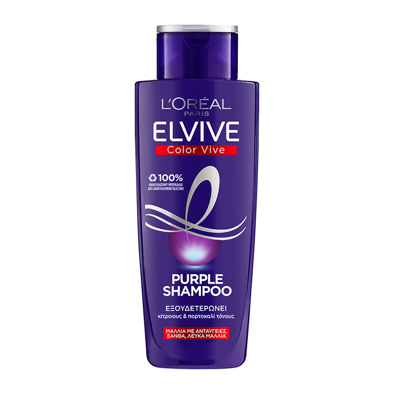 L'oreal Elvive Color Vive Σαμπουάν Purple Για Ξανθά Λευκά Μαλλιά 200ml.