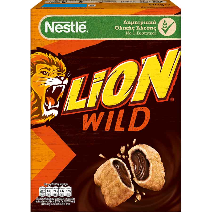 Nestle Lion Δημητριακά Ολικής Άλεσης Wild Με Καραμέλα & Σοκολάτα 410γρ.