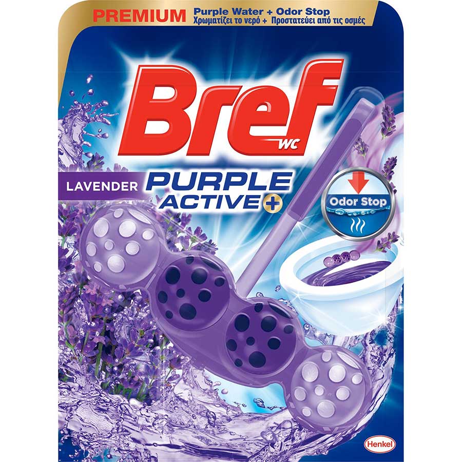 Bref Wc Purple Active Μπλοκ Τουαλέτας Lavender 50γρ.
