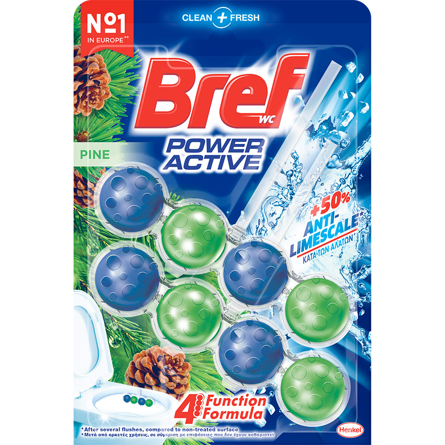 Bref Μπλοκ Τουαλέτας Duo Power Active Pine 2x50γρ.