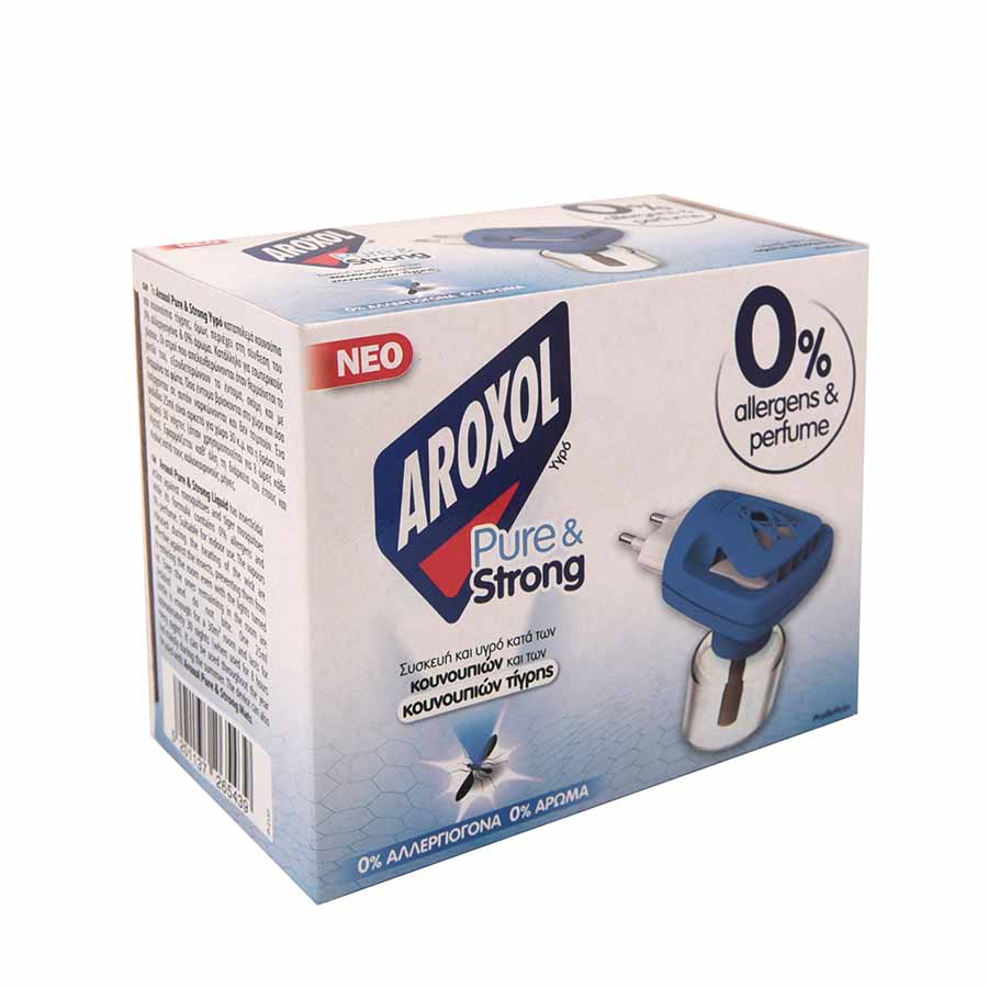 Aroxol Εντομοαπωθητικό Pure & Strong Υγρό Σετ Συσκευή + Ανταλλακτικό