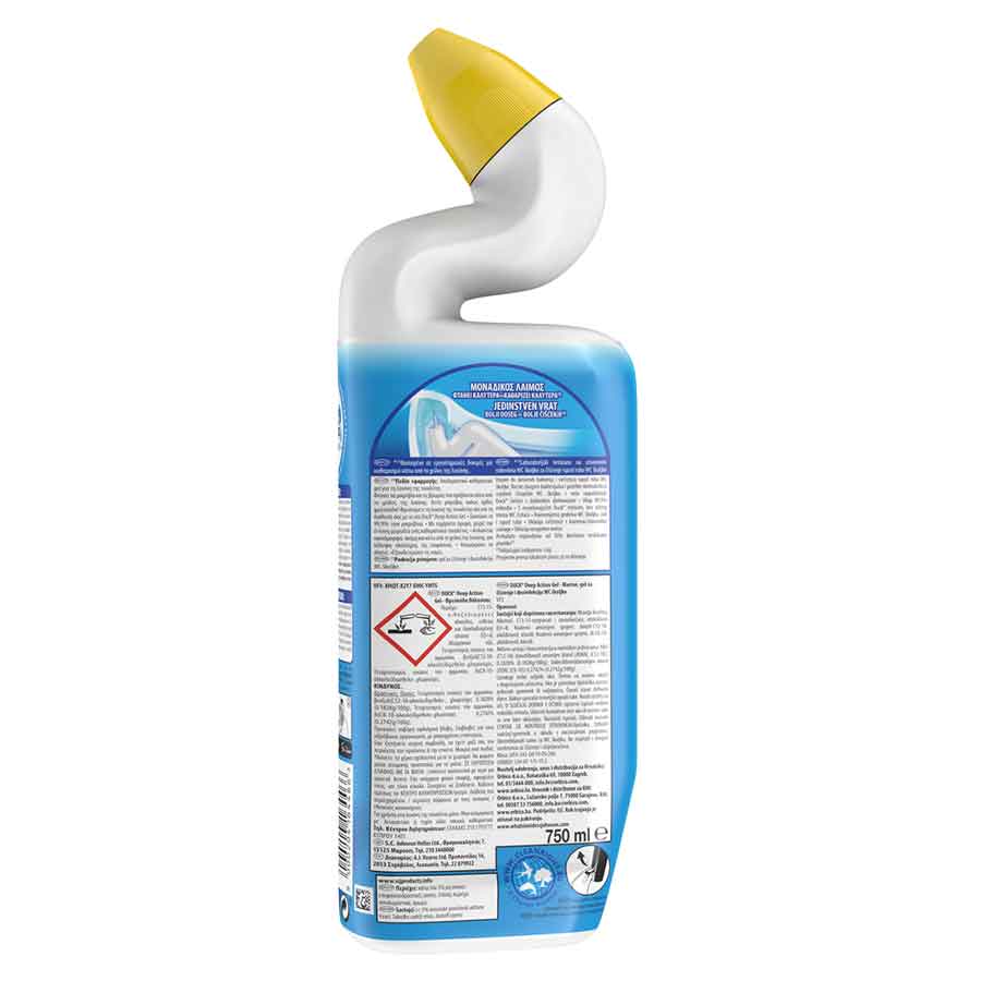 Duck Deep Action Gel Απολυμαντικό Καθαριστικό Λεκάνης Τουαλέτας Φρεσκάδα Θάλασσας 750ml.