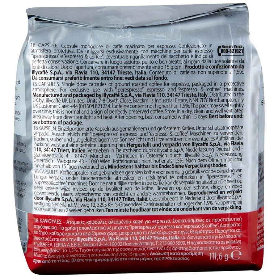 Illy Iperespresso Καφές Espresso Lungo Classico Σε Κάψουλες 18τεμ. 111,6γρ.