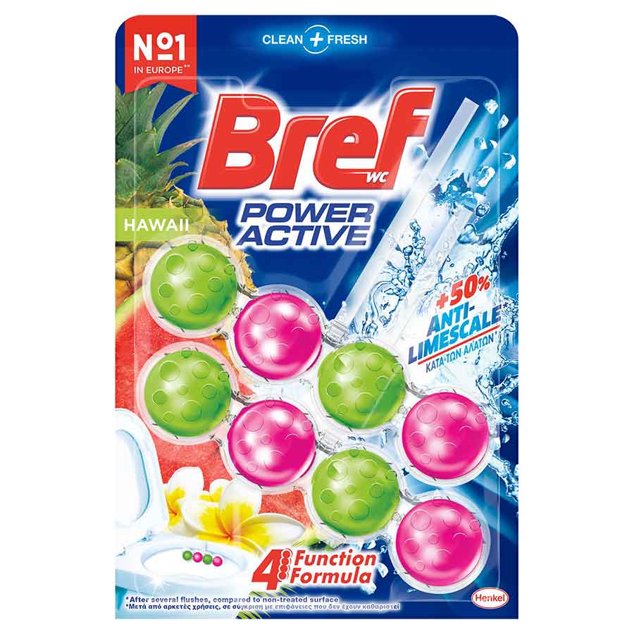 Bref Wc Power Activ Μπλοκ Τουαλέτας Hawaii 2x50γρ.