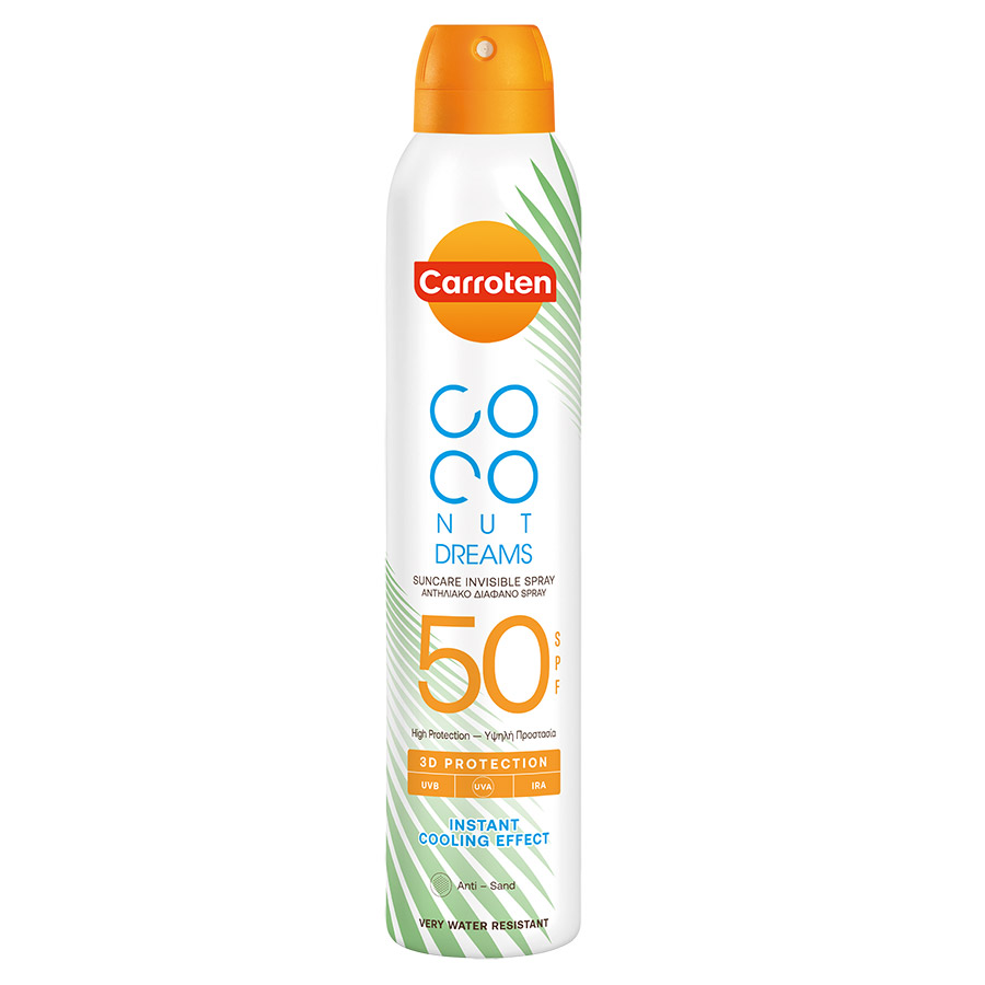 Carroten Coconut Dreams Αντηλιακό Ξηρό Mist Easy Spray SPF50 200ml.