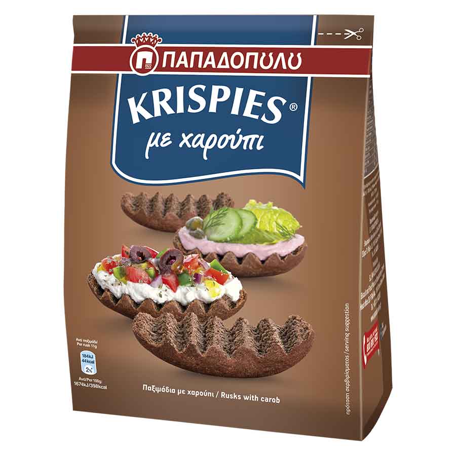 Παπαδοπούλου Krispies Παξιμάδια Με Χαρούπι 200γρ.