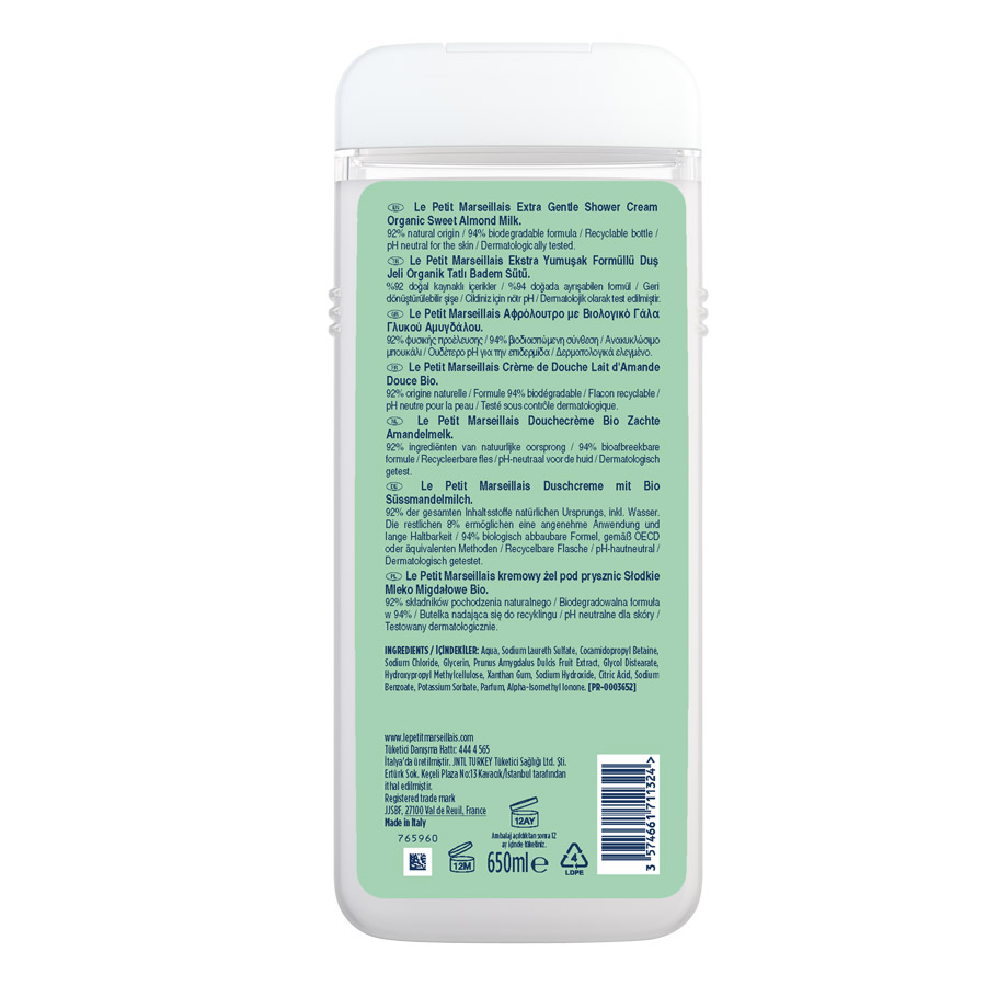 Le Petit Marseillais Αφρόλουτρο Βιολογικό Γάλα Αμυγδάλου 650ml.