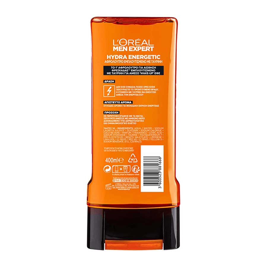 L'oreal Men Expert Αφρόλουτρο Gel Hydra Energetic 400ml.
