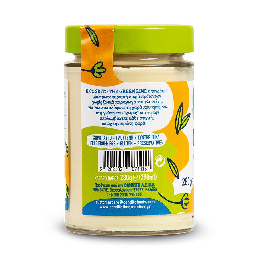 Condito The Green Line Mayo Sauce Με Μουστάρδα Vegan Χωρίς Γλουτένη 280γρ.