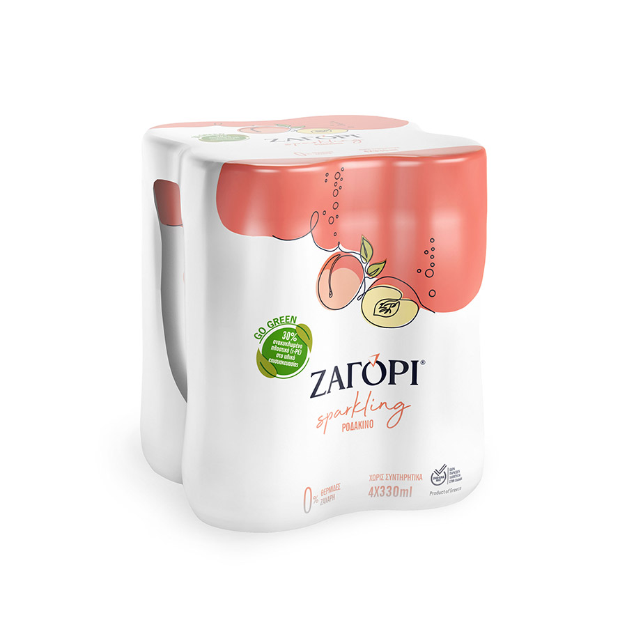 Ζαγόρι Ανθρακούχο Νερό Ροδάκινο 4x330ml.