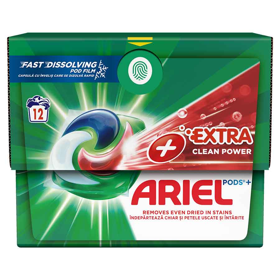 Ariel All In 1 Pods Απορρυπαντικό Πλυντηρίου Ρούχων Extra Clean 12τεμ. 308γρ.