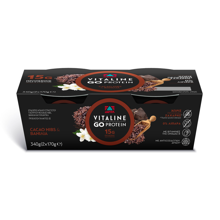 Δέλτα Vitaline Go Protein Επιδόρπιο Με Βανίλια & Κακάο 2x170γρ.