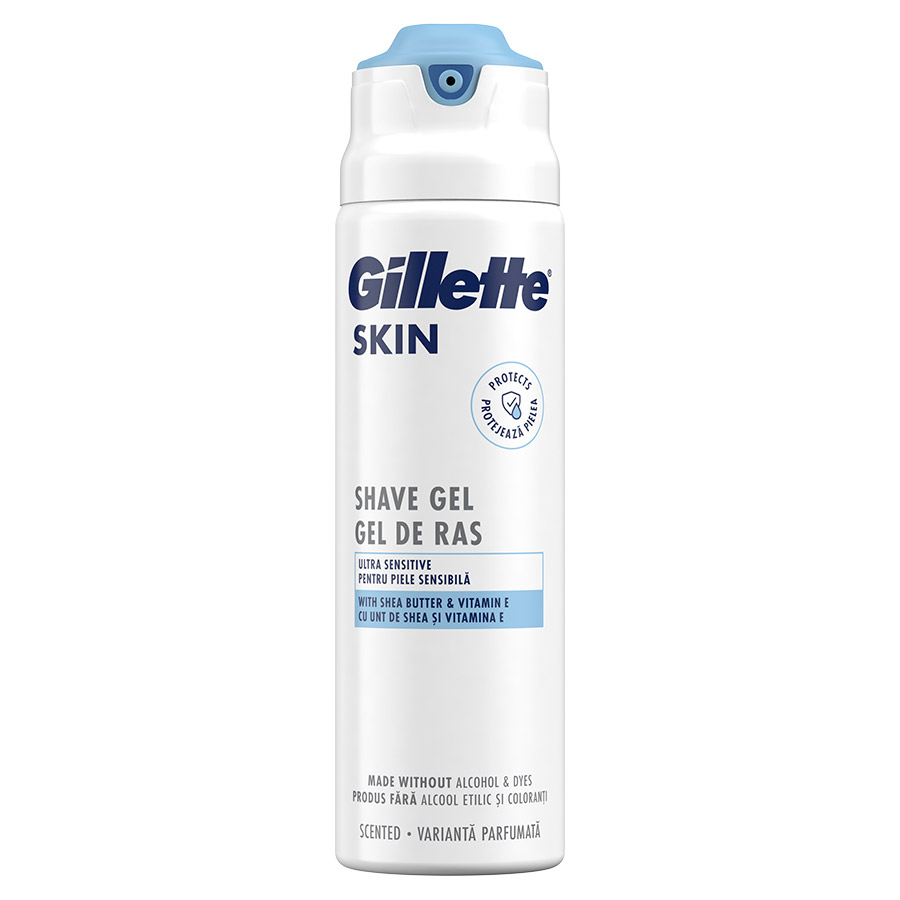 Gillette Skin Ultra Sensitive Gel Ξυρίσματος With Sea Butter & Vitamin E 200ml.