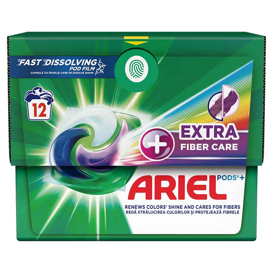 Ariel All In 1 Pods Fiber Care Απορρυπαντικό Πλυντηρίου Ρούχων 12τεμ. 302γρ.
