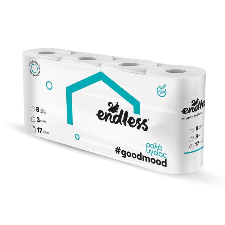 Endless Χαρτί Υγείας Goodmood 3Φύλλων 8τεμ. 680γρ.