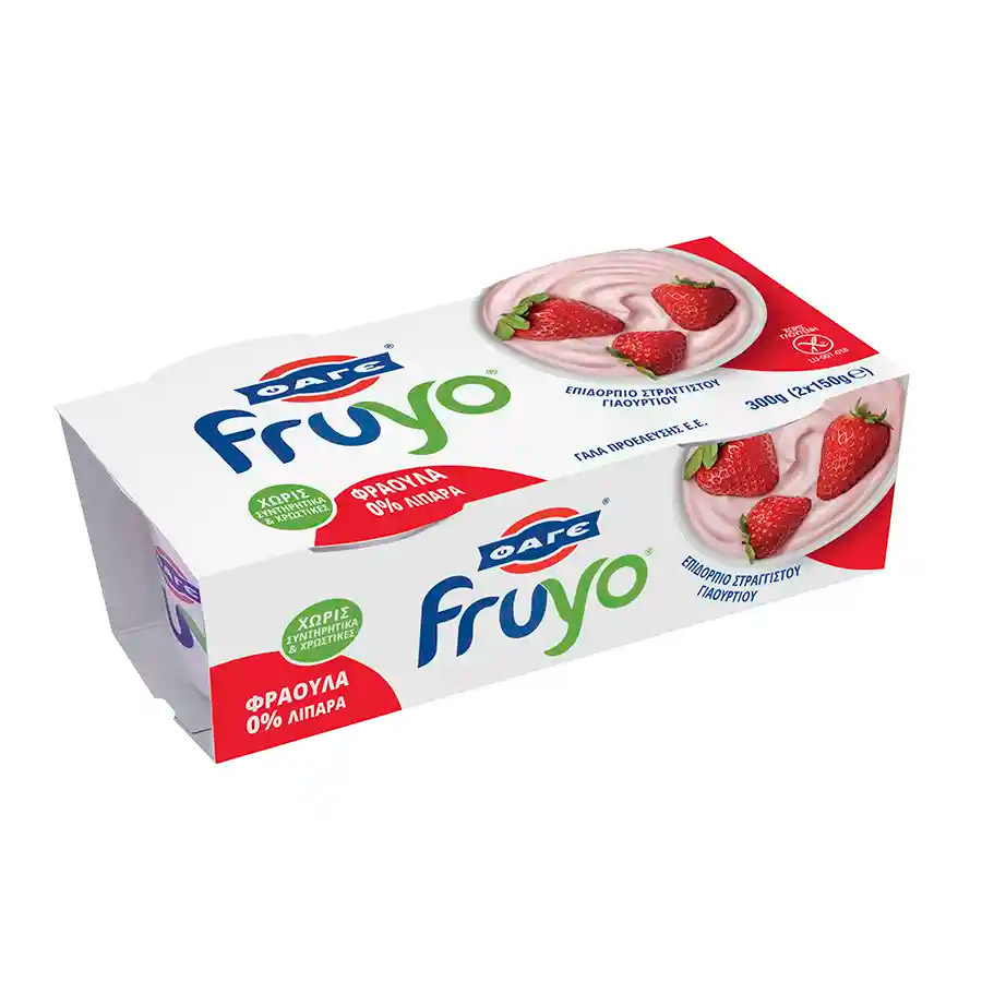 Φάγε Fruyo Επιδόρπιο 0% Φράουλα Χωρίς Γλουτένη 2x150γρ.