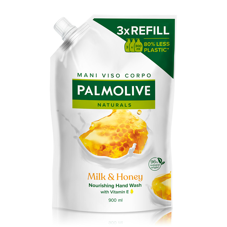 Palmolive Υγρό Κρεμοσάπουνο Μέλι & Γάλα Ανταλλακτικό 900ml.