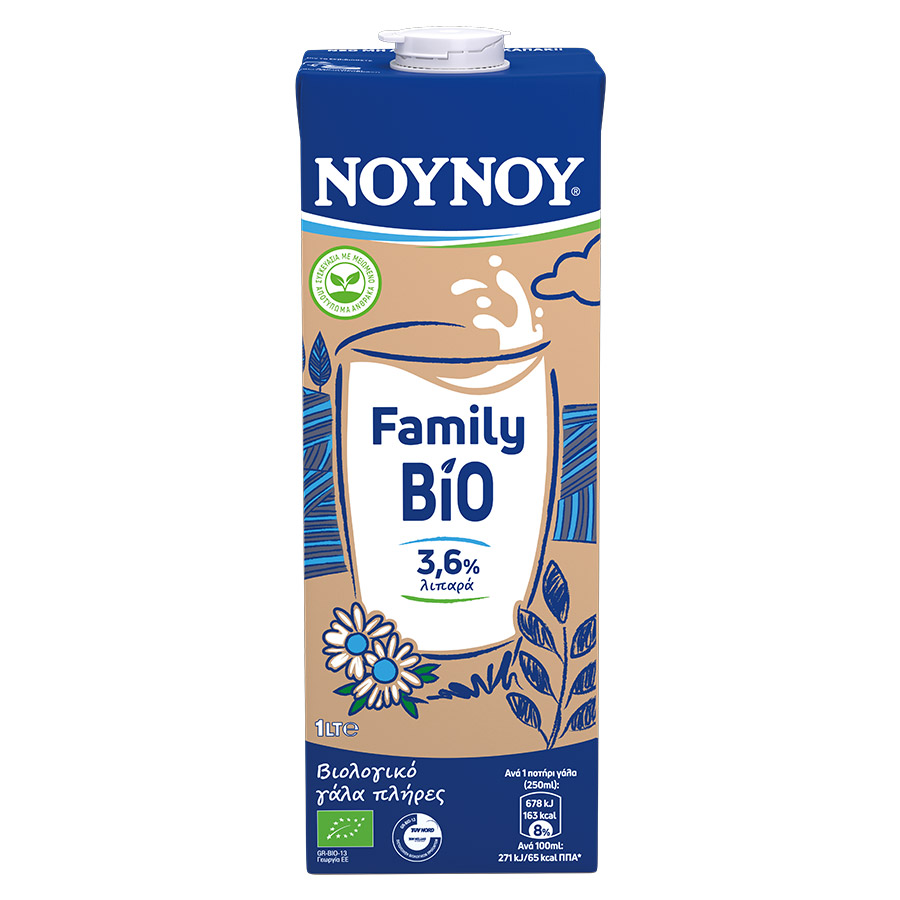 Νουνού Family Γάλα Βιολογικό Πλήρες 1lt.