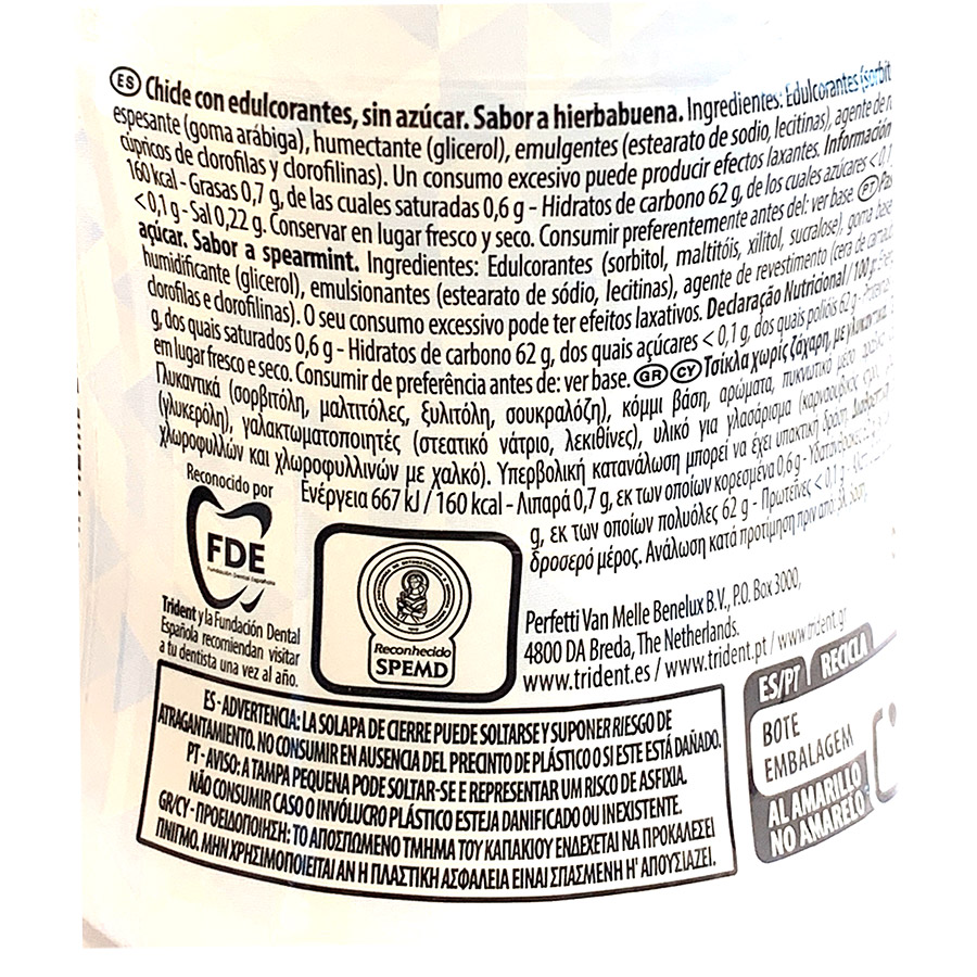 Trident Oral-B White Τσίχλες Δυόσμος 68γρ.