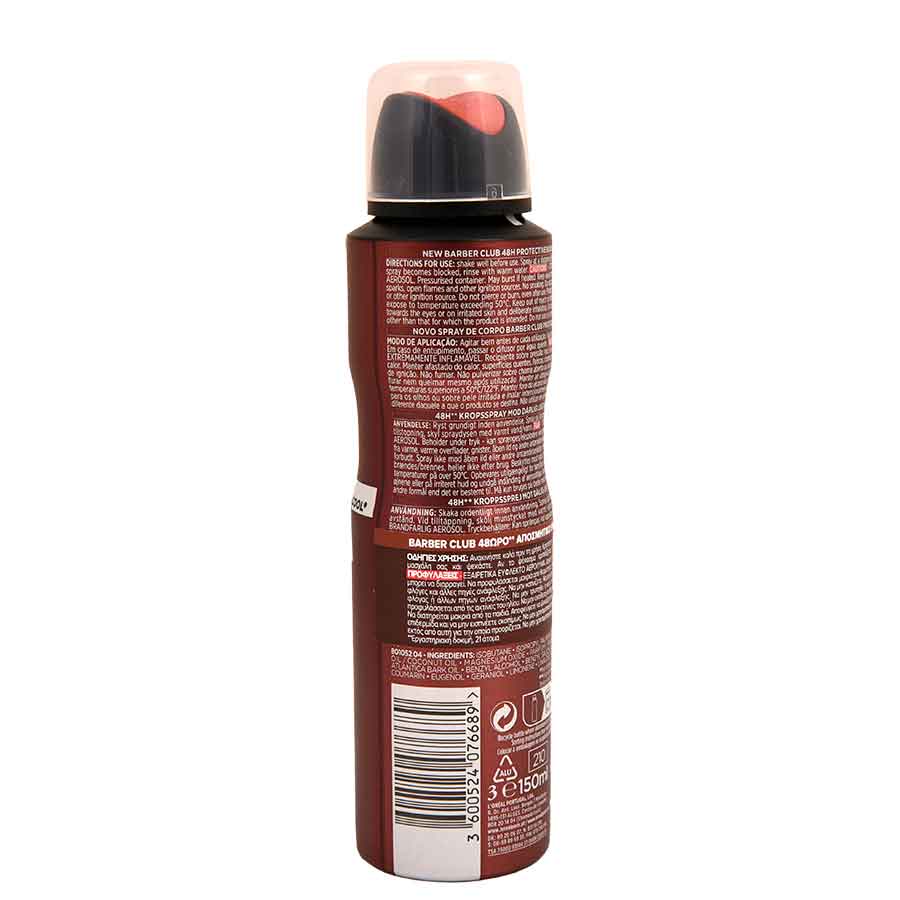 L'oreal Men Expert Barber Club Αποσμητικό Σπρέι 150ml.